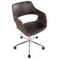 LumiSource Margarite Swivel Task Chair with Espresso Faux Leather Cushion in Chrome, , large