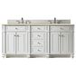 James Martin Vanities Bristol 72" Double Bathroom Vanity in Bright White with 3 cm Eternal Marfil Quartz Top and Rectangular Sinks, , large