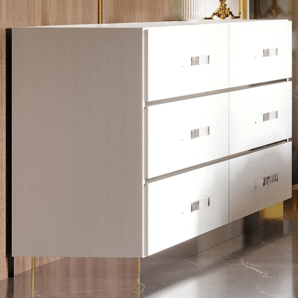 New Heritage Europa 6-Drawer Dresser in White, , large