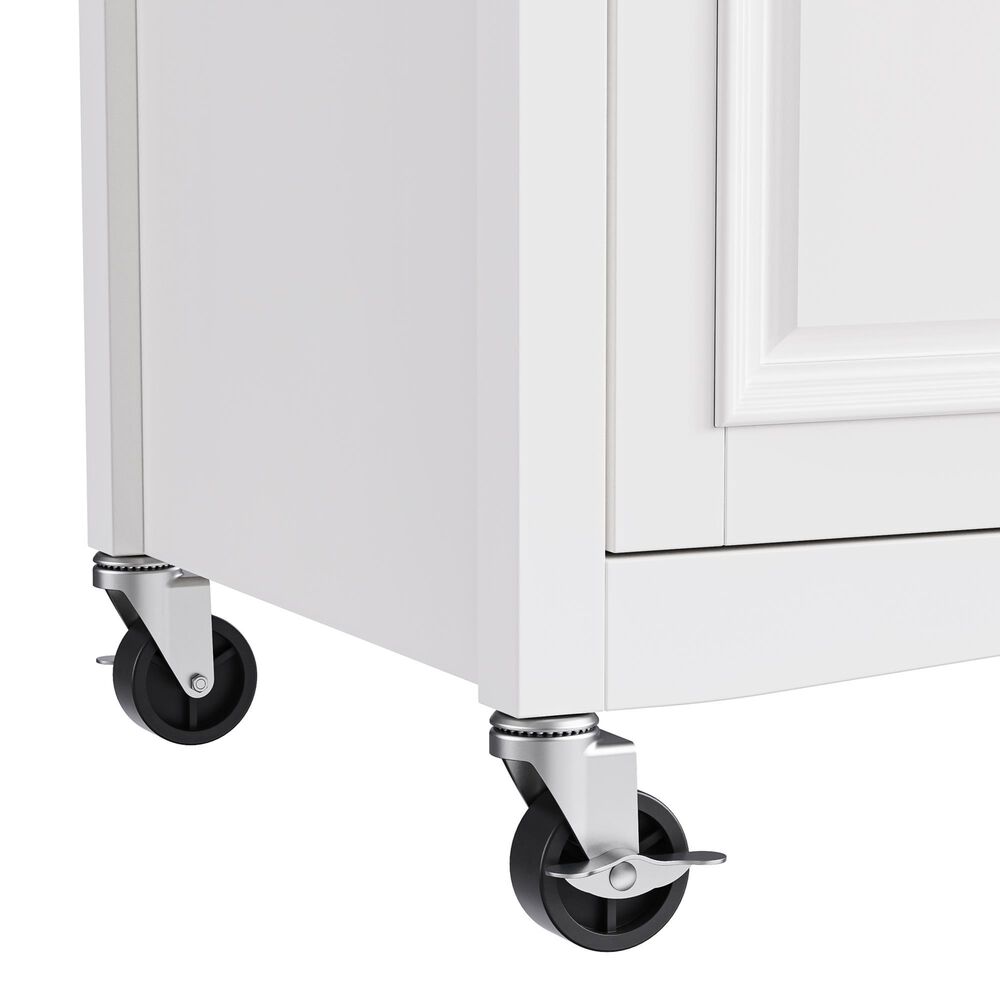 HOMLUX 52" Kitchen Island with Drop Leaf in White, , large