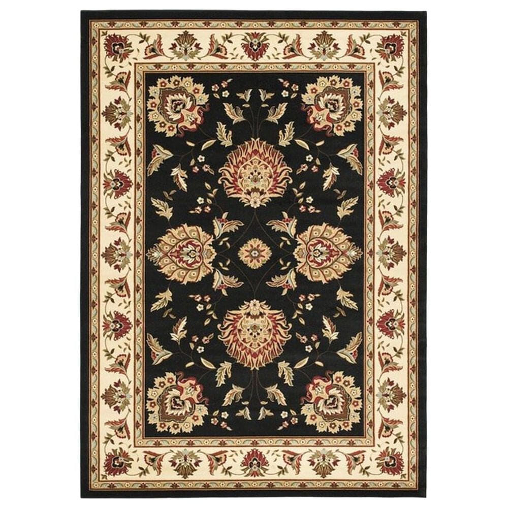 Safavieh Lyndhurst LNH555 8" x 11" Black and Ivory Area Rug, , large