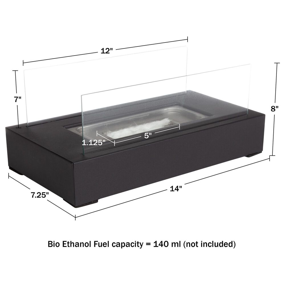 Timberlake Rectangle Tabletop Fire Pit in Black &#40;Set of 2&#41;, , large