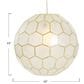 Creative Coop Simone 12" Pendant with Pearly White Shade in Antique Gold, , large