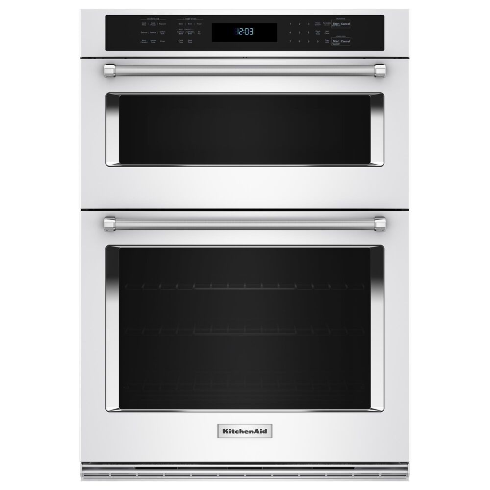 KitchenAid 30" Electric Microwave Wall Oven Combo with Air Fry Mode in White, , large