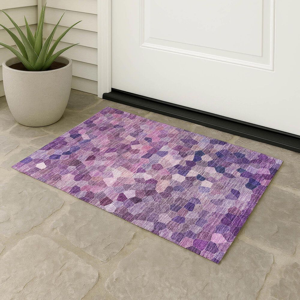 Dalyn Rug Company Kaleidoscope Plum 1'8" x 2'6" Indoor/Outdoor Area Rug, , large