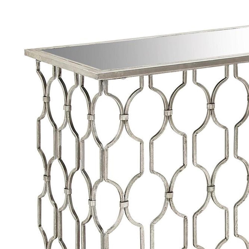 Maple and Jade Console Table with Mirrored Glass Top in Silver, , large