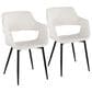 LumiSource Margarite Contemporary Dining/accent Chair in Black Metal and White Faux Leather by LumiSource - Set of 2, , large