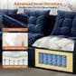 HOMLUX 2-Piece Left Facing Sectional with Chaise in Blue, , large