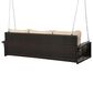 Hearth and Haven Go Outdoor 3-Seater PE Rattan Wicker Porch Swing Bench in Beige, , large