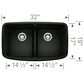 Blanco Valea Equal Double Sink with Low Divide in Coal Black, , large
