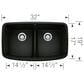 Blanco Valea Equal Double Sink with Low Divide in Coal Black, , large