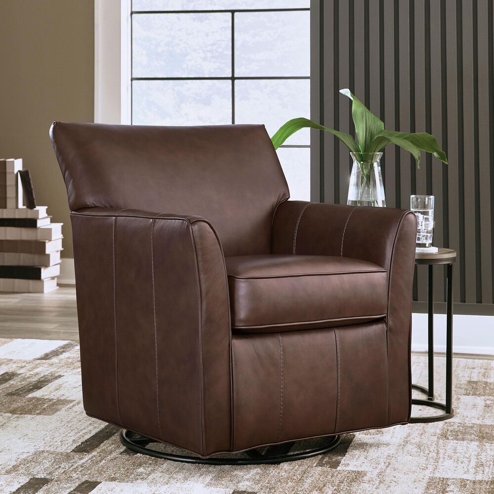 Ashley Braydunn Swivel Glider Accent Chair in Espresso Brown, , large