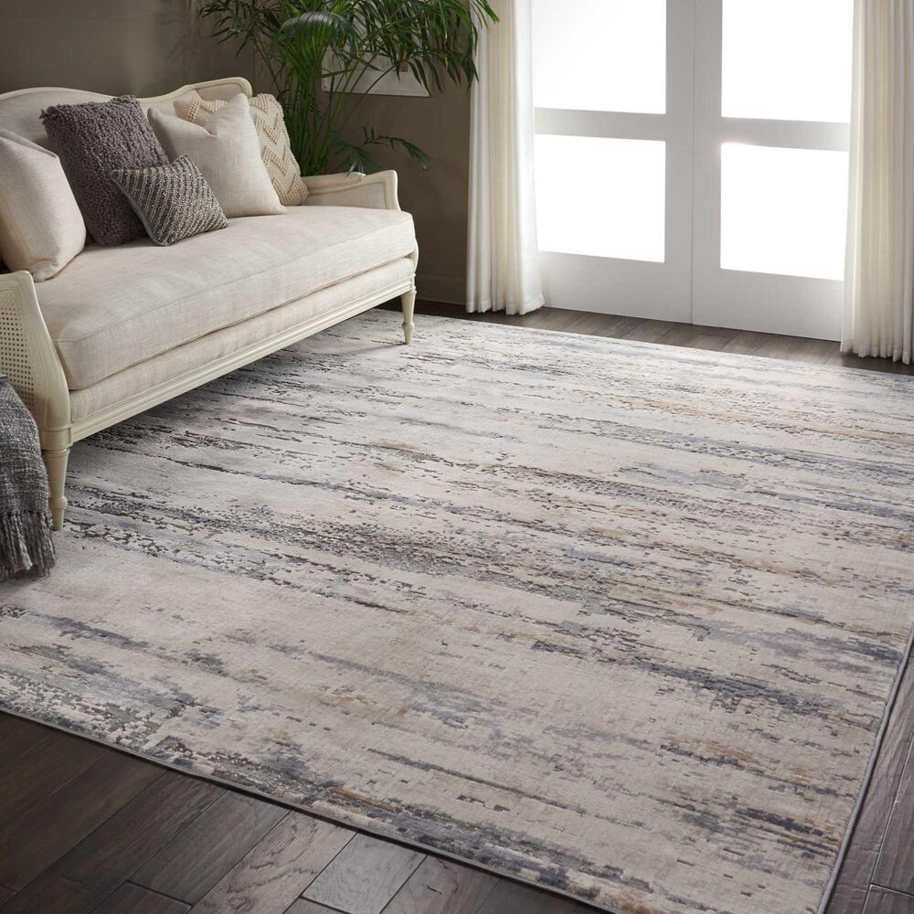 Nourison Rustic Textures RUS04 9&#39;3&quot; x 12&#39;9&quot; Beige and Grey Area Rug, , large