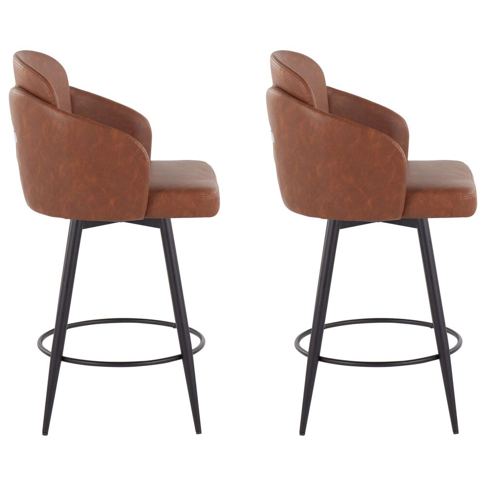 Lumisource Dahlia 26&quot; Swivel Counter Stool in Camel &#40;Set of 2&#41;, , large
