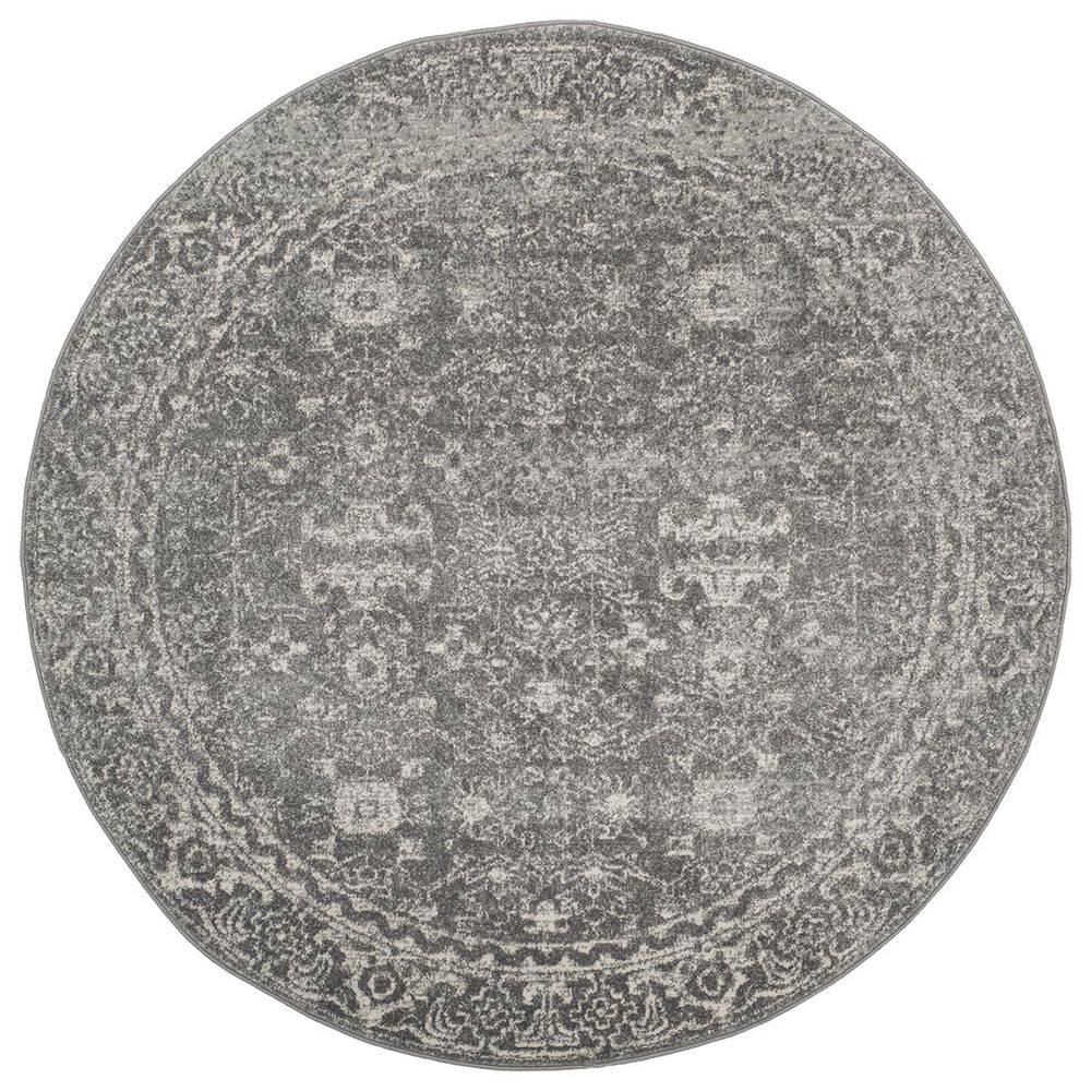 Safavieh Evoke EVK270S-5R 5"1" Round Grey/Ivory Area Rug, , large