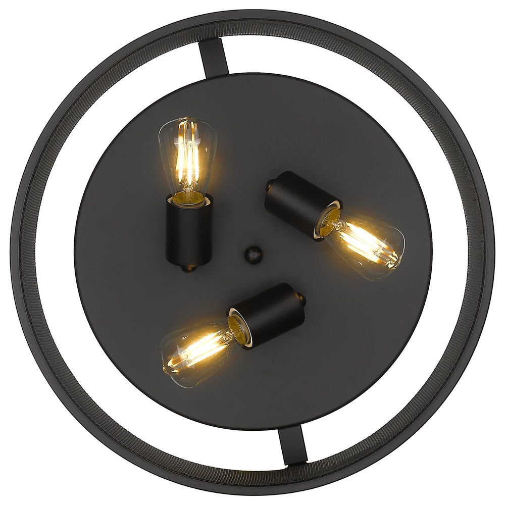 Golden Lighting Channing 15&quot; Flush Mount in Matte Black, , large