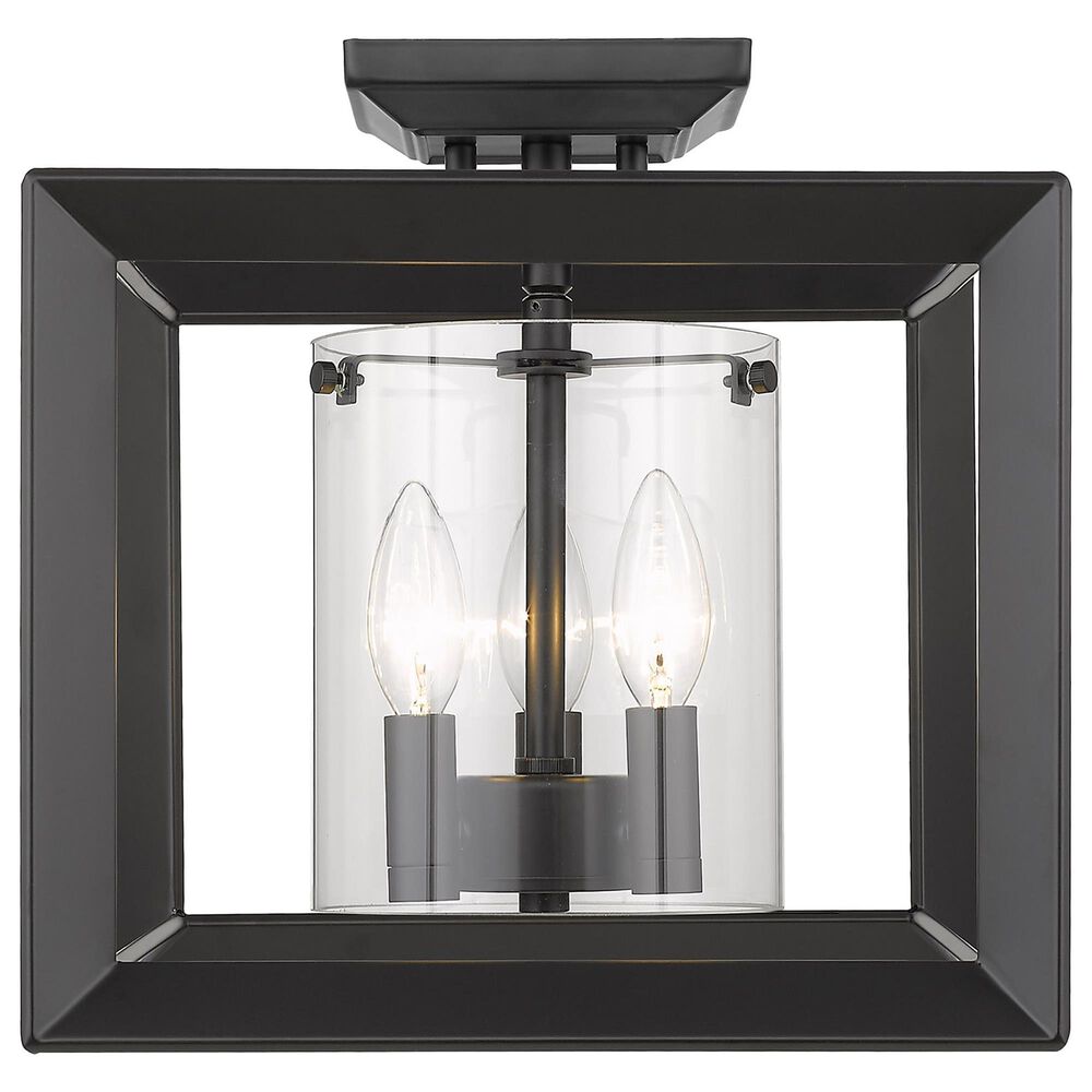 Golden Lighting Smyth 12&quot; Semi-Flush in Matte Black, , large