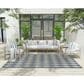 Nourison Positano Geometric Navy Blue 6" x 9" Indoor/Outdoor Area Rug, , large