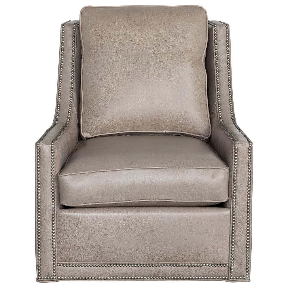 Massoud Gareth Leather Swivel Chair in Tapestry Lynx, , large