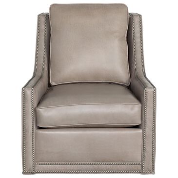 Massoud Gareth Leather Swivel Chair in Tapestry Lynx, , large