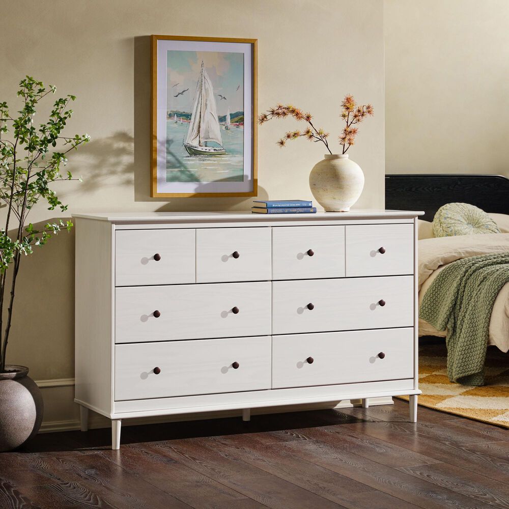 Walker Edison Spencer 6-Drawer Dresser in White, , large