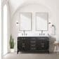 Lexora Home Laurel 60" Double Bathroom Vanity in Black Oak with White Carrara Marble Top and Rectangular Sinks, , large