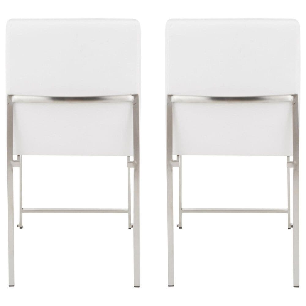 Lumisource Fuji Side Chair with White Velvet Cushion in Brushed Stainless Steel &#40;Set of 2&#41;, , large