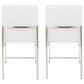 Lumisource Fuji Side Chair with White Velvet Cushion in Brushed Stainless Steel (Set of 2), , large