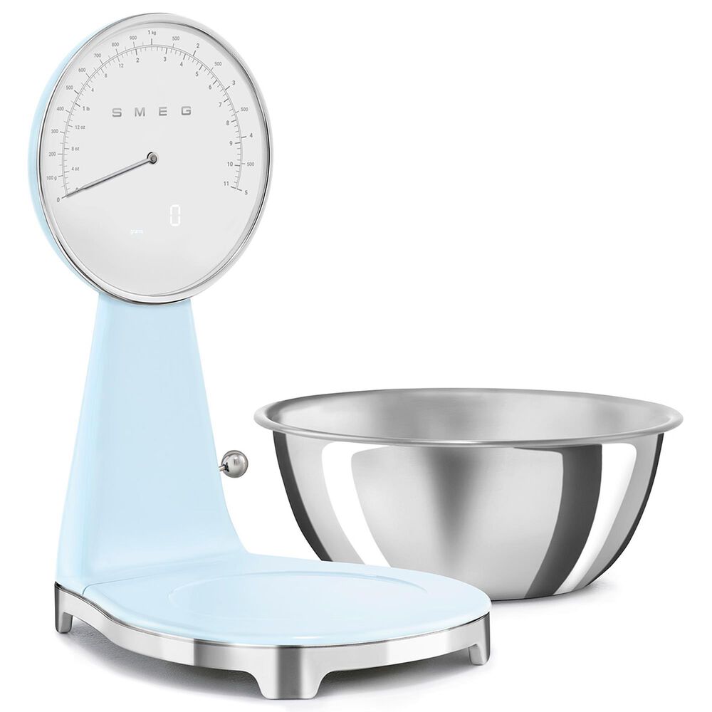 SMEG 50&#39;s Retro Style Kitchen Scale in Pastel Blue and Chrome, , large