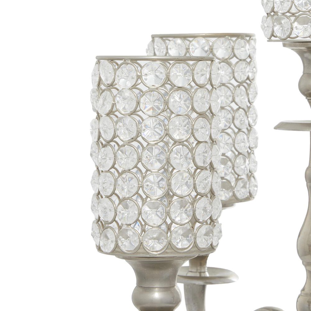 Maple and Jade 15&quot; x 29&quot; Hurricane Lamp in Silver, , large