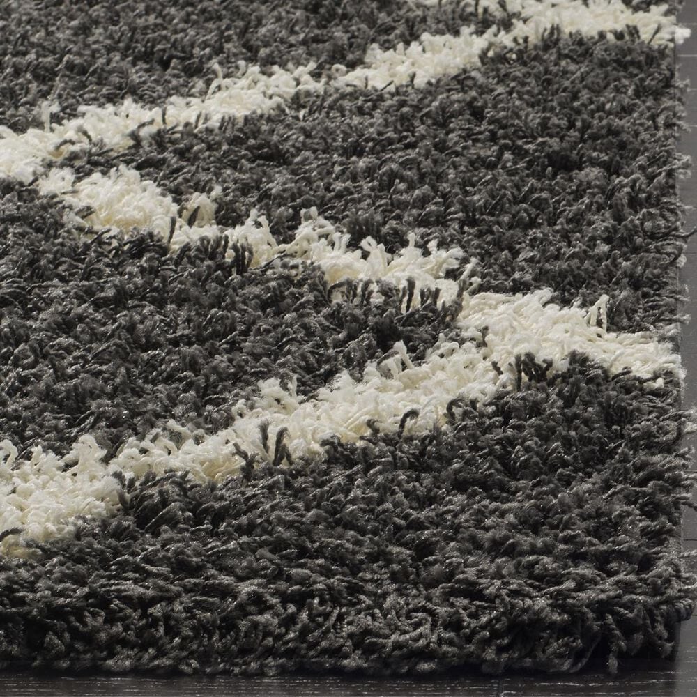 Safavieh Dallas Shag SGD257A-3 3&#39; x 5&#39; Dark Grey/Ivory Area Rug, , large