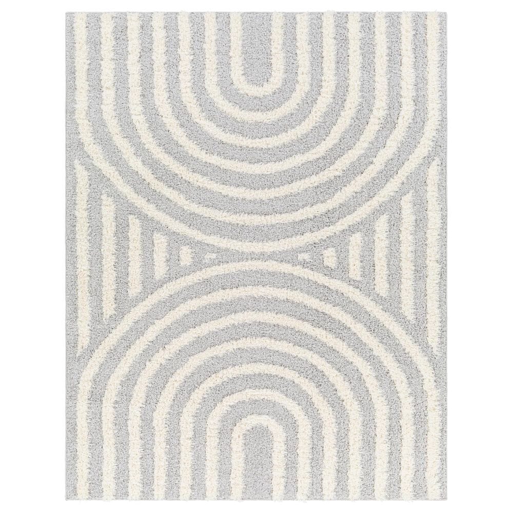 Surya Rodos RDO2330 7"10" x 10" Light Slate, White Area Rug, , large