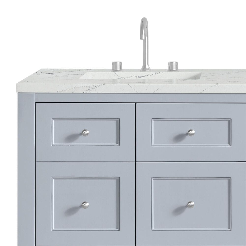 James Martin Vanities Breckenridge 60&quot; Double Bathroom Vanity in Serenity Blue with 3 cm Ethereal Noctis Quartz Top and Rectangular Sinks, , large