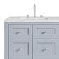 James Martin Vanities Breckenridge 60" Double Bathroom Vanity in Serenity Blue with 3 cm Ethereal Noctis Quartz Top and Rectangular Sinks, , large