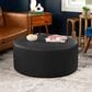 Jaxx Candler Faux Leather Ottoman in Black, , large