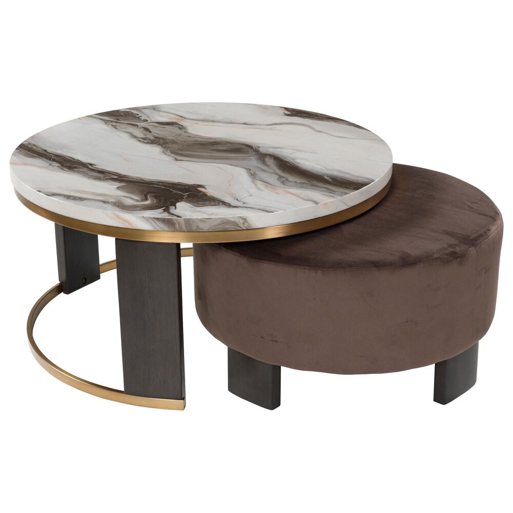 Ashley Jazmore 2-Piece Nesting Cocktail Table Set in Brown and Brass, , large