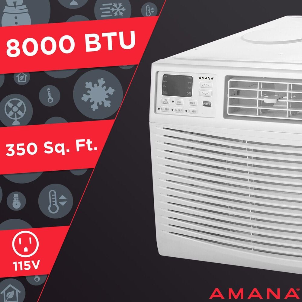 Almo Distributing 8,000 BTU 115V Window-Mounted Air Conditioner with Remote Control, , large