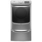 Maytag 5 Cu. Ft. Front Load Washer and 7.3 Cu. Ft. Gas Dryer Laundry Pair with Pedestal in Metallic Slate, , large