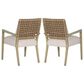 Hooker Furniture Surfrider Woven Back Arm Chair with Beige Cushion in Driftwood (Set of 2), , large