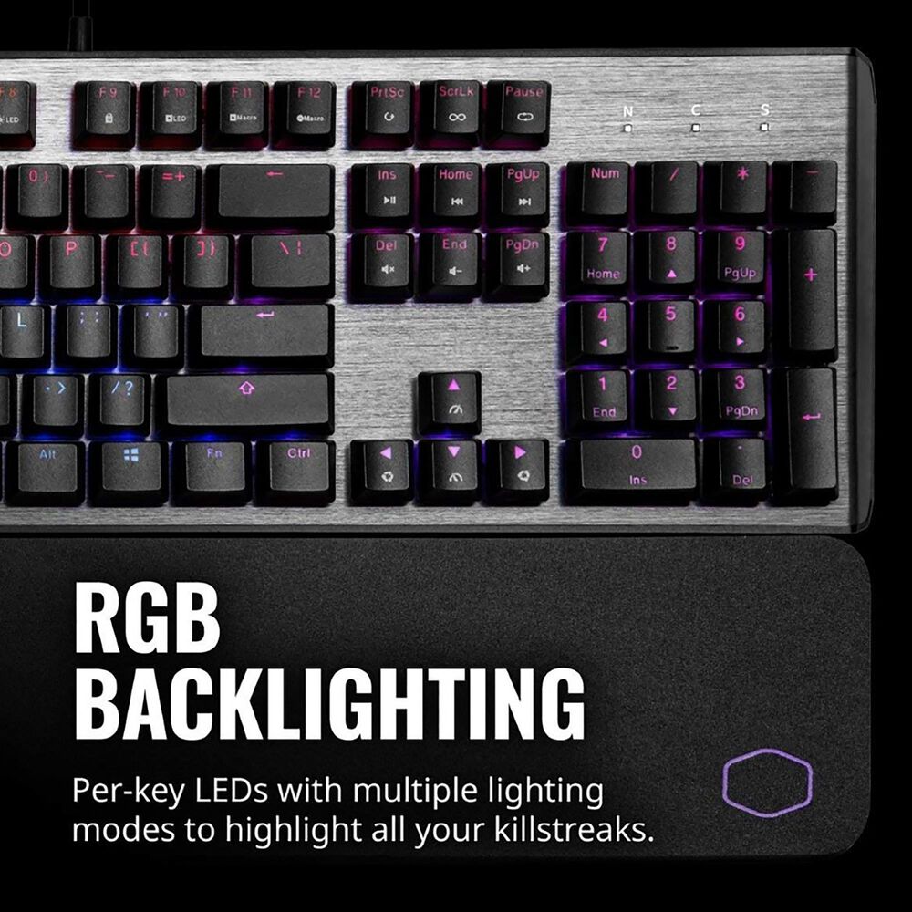 Cooler Master Ck550 V2 Gaming Mechanical Keyboard Brown Switch With Rgb Backlighting On The Fly Controls And Hybrid Key Rollover Nebraska Furniture Mart