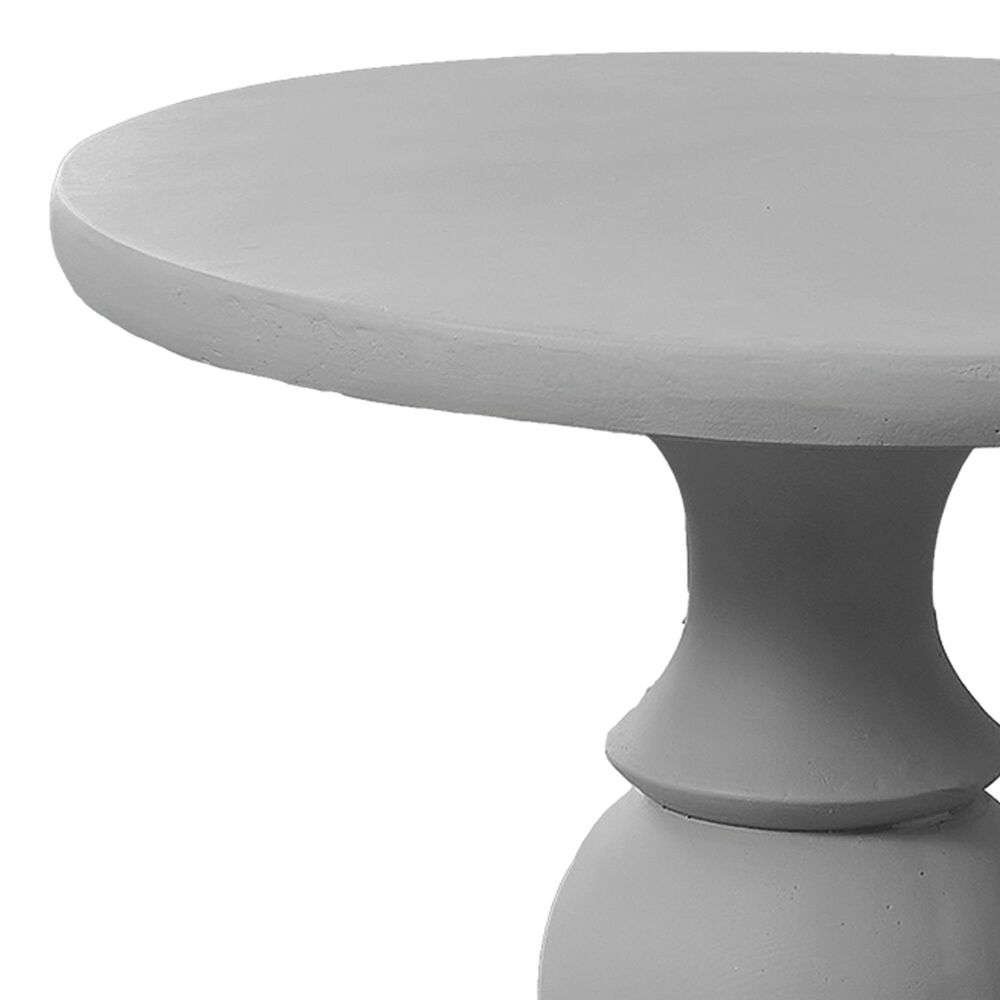 Hearth and Haven Outdoor Round Side Table with Sculpted Pedestal Base in Grey, , large