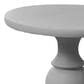 Hearth and Haven Outdoor Round Side Table with Sculpted Pedestal Base in Grey, , large