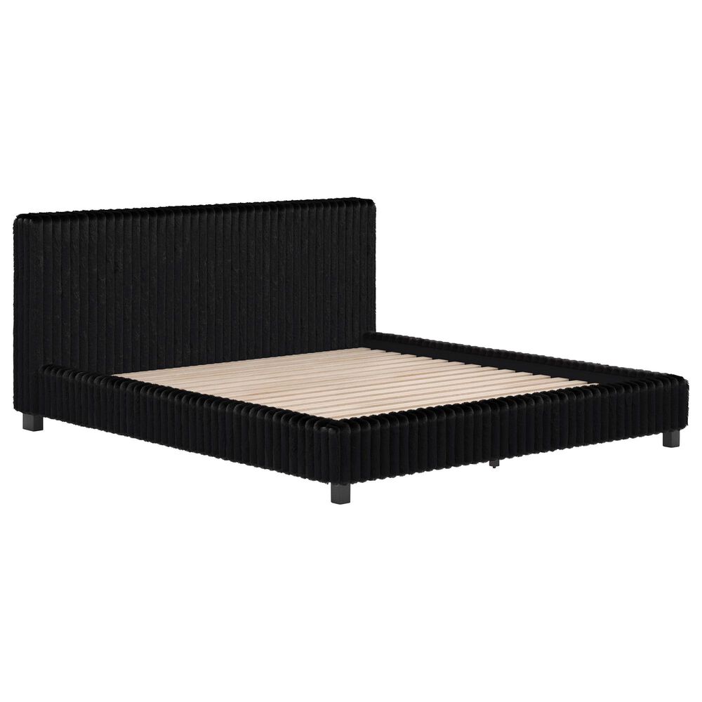 Ashley Zuraleus 4-Piece California King Upholstered Platform Bedroom Set in Matte Black, , large