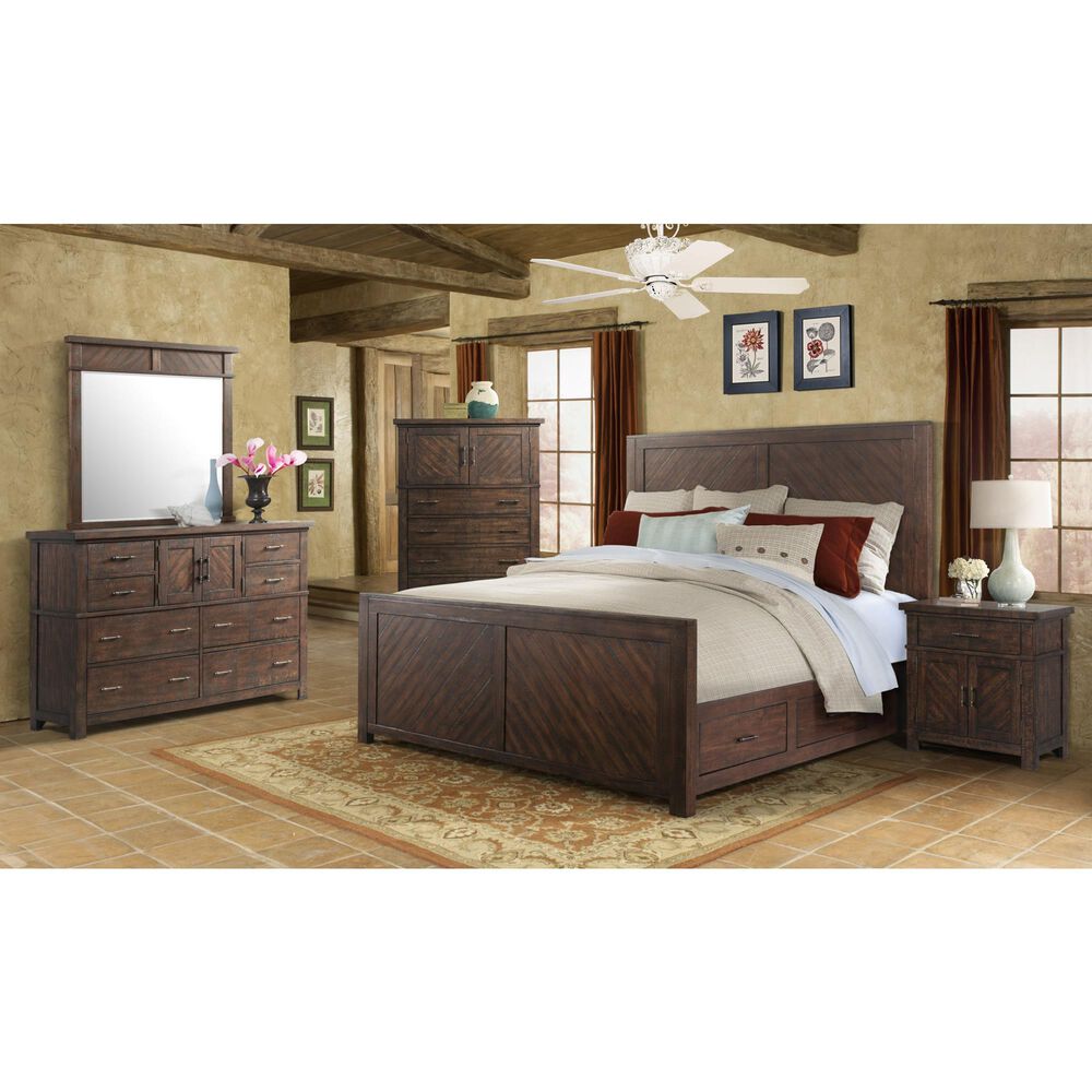 Mayberry Hill Jax 4-Piece Queen Bedroom Set in Cherry, , large