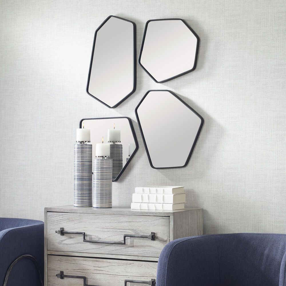 Uttermost Linneah Mirror in Black &#40;Set of 4&#41;, , large