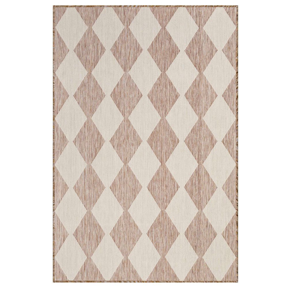 Nourison Positano Geometric Beige 4&#39; x 6&#39; Indoor/Outdoor Area Rug, , large