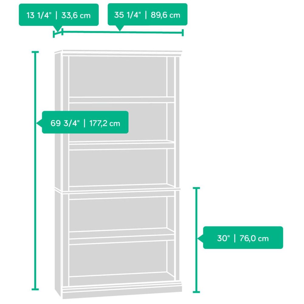 Sauder 5-Shelf Bookcase, , large
