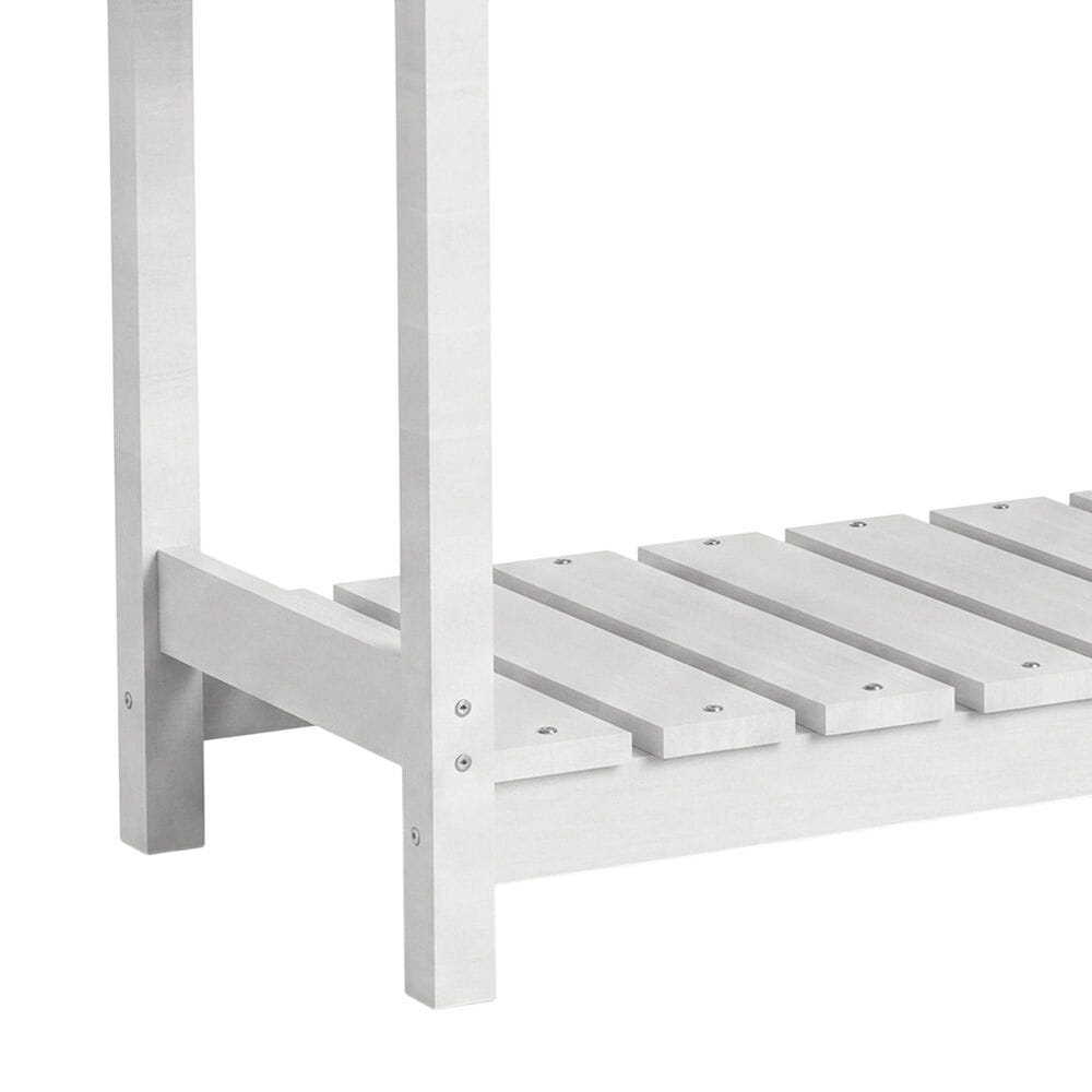 HOMLUX Outdoor Storage Potting Bench in White, , large