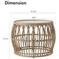 Furniture of America Serene Glass Top Round Patio Coffee Table in Natural, , large