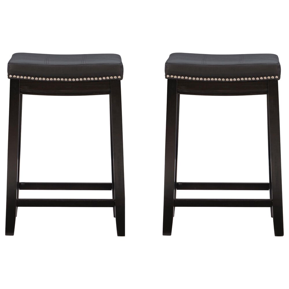 Linon Home Decor Claridge Counter Stool in Black (Set of 2), , large